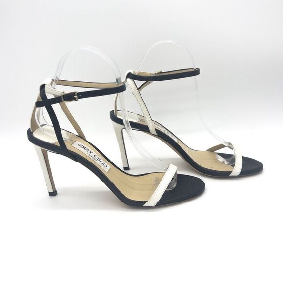 Jimmy Choo Minnie Black and White 85mm Stilettos Size 38.5 - Picture 4 of 12